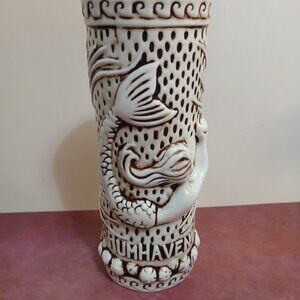 TikiRob RumHaven Mermaid Tiki Mug Ceramic Barware Cup Raised Design